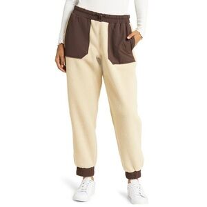 Outdoor‎ Voices Primo Fleece Jogger Color Block Cream Brown XL